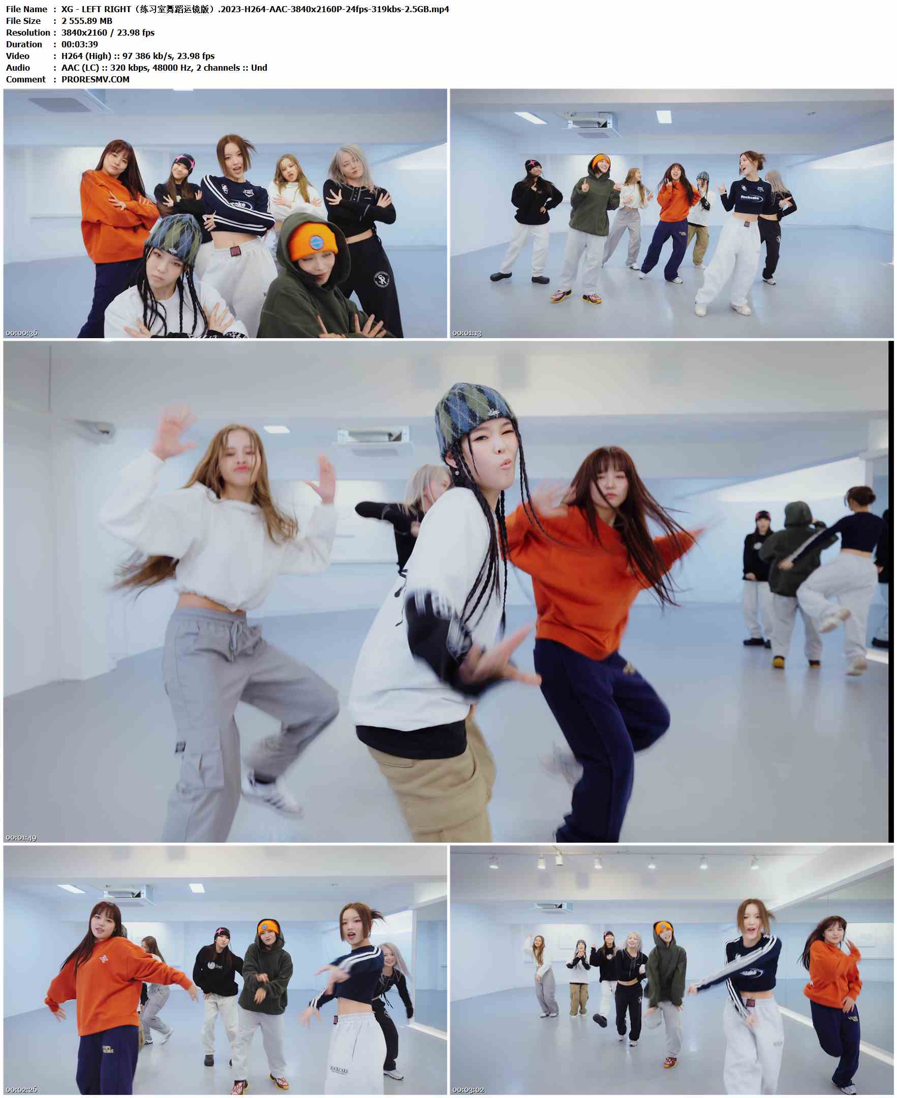 XG - LEFT RIGHT（练习室舞蹈运镜版）.2023-H264-AAC-3840x2160P-24fps-319kbs-2.5GB官方MV_高清MV